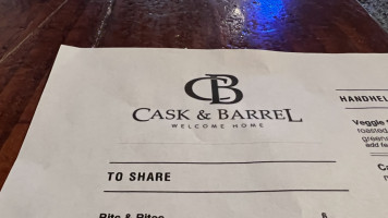 Cask & Barrel menu
