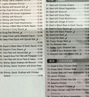 Sunshine Chinese Restaurant menu