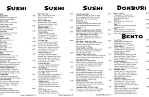 Oishii Sushi Bento menu