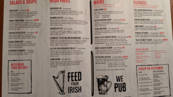 D'arcy Mcgee's Irish Pub menu