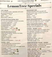 Café Lemontree menu