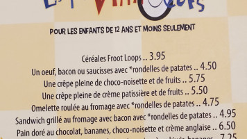 Restaurant Chez Oeufs menu
