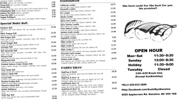 Sushi Bistro menu