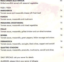 Trattoria Fieramosca menu