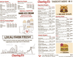Charley B's Classic Grill & Ice Cream Parlour menu