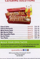 Quesada Burritos Tacos menu