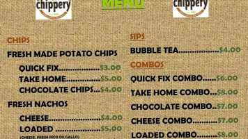 Craft Chippery menu