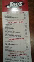 Joe S Hamburgers menu