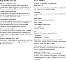 White Spot New Westminster menu