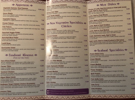 Lotus Fine Indian Cuisine menu