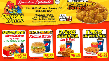 Chicken World Canada Fried Chicken Surrey Halal Burgers food
