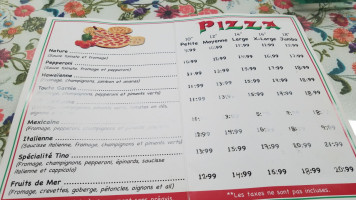 Tino's Pizza menu