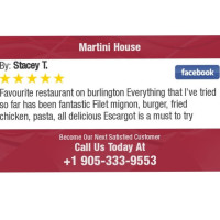 The Martini House menu