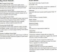 White Spot Maple Ridge menu