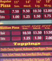 Mackay; Pizza & Subs menu