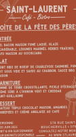 Saint Laurent Café Bistro Home menu