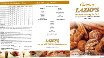 Lazio Italian Bakery Deli menu