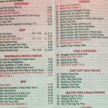 Chinese Valley Restaurant Carte