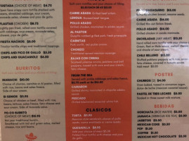 Si Senior Taqueria Fiesta Mexicana menu
