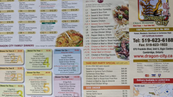 Dragon City Chinese menu