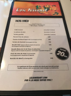 Restaurant Lou Nissart menu
