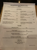 Blackstone Steakhouse And Grill Mississauga menu