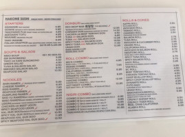 Hakone Sushi menu