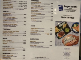 Togo Sushi Sfu menu