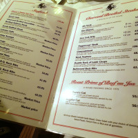 Zorro's Steakhouse Tavern menu
