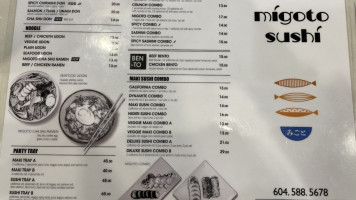 Migoto Sushi menu