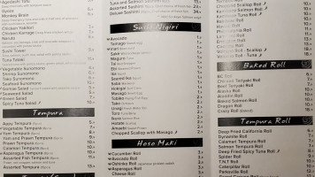 Sushi Langford menu