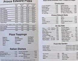 Prince Edward Pizza menu