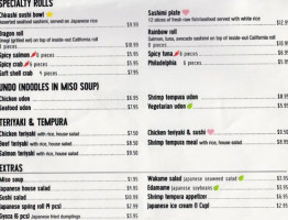 Sushi Zone Ramen Stop menu