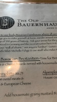 The Old Bauernhaus menu