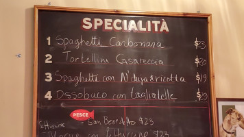 Pasta Casareccia menu