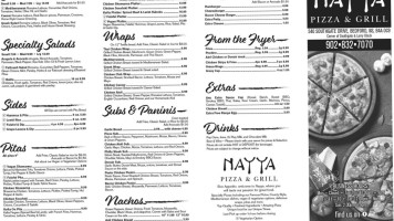 Nayya Pizza And Grill menu