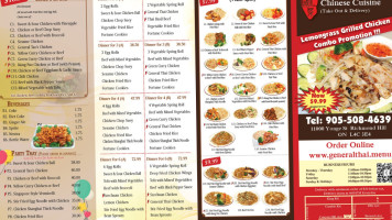 General Thai & Chinese Cuisine menu