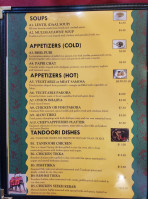 The Everest Grill Fine Indian Cuisine menu