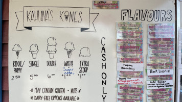 Kahuna's Kones menu