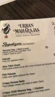 Urban Maharajas menu