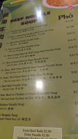 Noodle King Vietnamese menu