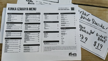 Kinka Izakaya North York menu