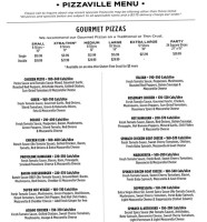 Pizzaville Inc menu