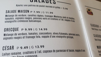 Nickels (saint-jerome) menu