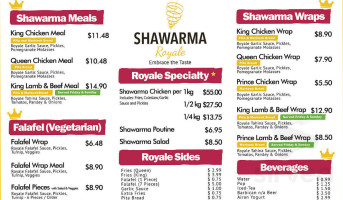 Shawarma Royale menu