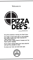 Pizza Dee's menu