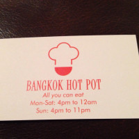 Bangkok Hot Pot menu