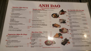 Anh Dao Restaurant menu