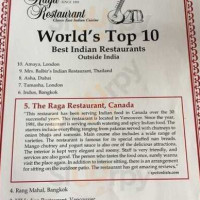 Raga Restaurant menu