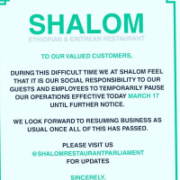 Shalom Ethiopian Eritrean Comida